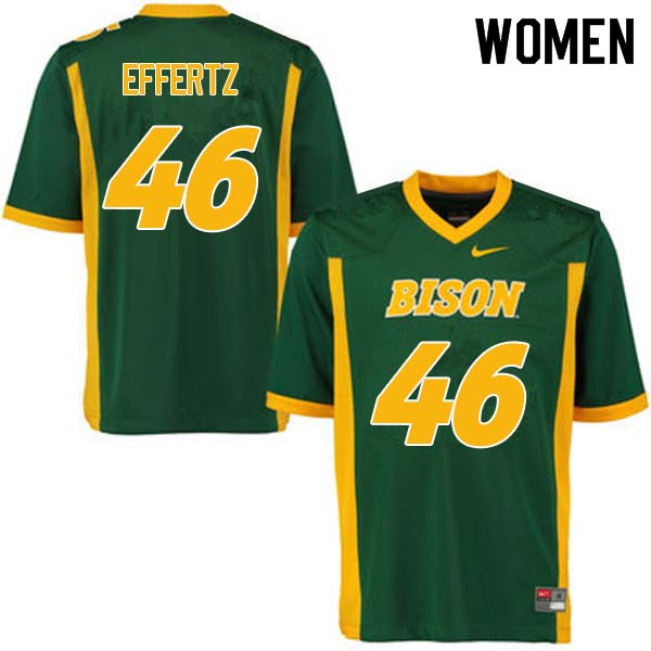 Women #46 Ross Effertz North Dakota State Bison College Football Jerseys Sale-Green - Click Image to Close